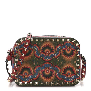 VALENTINO GARAVANI Vitello Enchanted Wonderland Rockstud Camera Crossbody Bag Multicolor