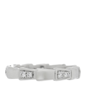 BULGARI 18K White Gold Diamond Serpenti Viper Band Ring 50 5.25