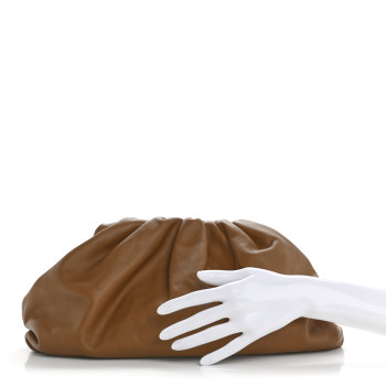 BOTTEGA VENETA Smooth Butter Calf The Pouch Oversized Clutch Cammello