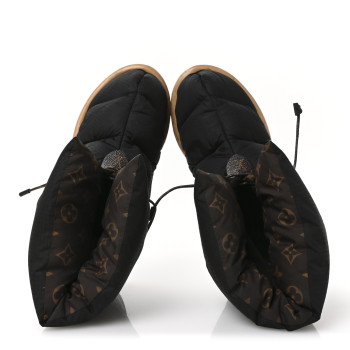 LOUIS VUITTON Nylon Monogram Pillow Comfort Ankle Boot 37.5 Black