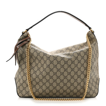 GUCCI GG Supreme Monogram Large Linea A Hobo Light Brown