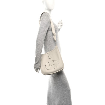 HERMES Taurillon Clemence EVELYNE III PM Beton