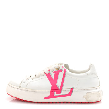 LOUIS VUITTON Monogram Time Out Sneakers 37.5 White Rose