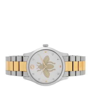 GUCCI Stainless Steel 38mm G-Timeless Two Tone Bee Quartz Watch