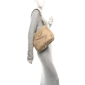 PRADA Nylon Tessuto Vela Messenger Bag Beige