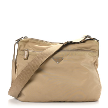 PRADA Nylon Tessuto Vela Messenger Bag Beige