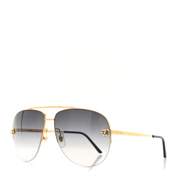 CARTIER Santos de Cartier Aviator Sunglasses CT0065S Gold Black