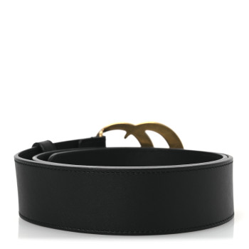 GUCCI Calfskin Double G 40mm Belt 75 30 Black