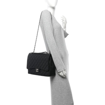 CHANEL Caviar Quilted Maxi Double Flap Black