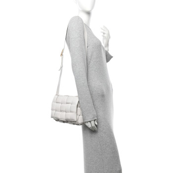 BOTTEGA VENETA Nappa Maxi Intreccio Padded Cassette Crossbody Bag Chalk