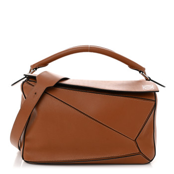 LOEWE Calfskin Medium Puzzle Bag Tan