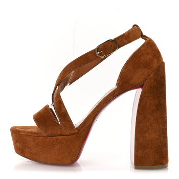 CHRISTIAN LOUBOUTIN Suede Movida 130 Platform Sandals 38 Foxy