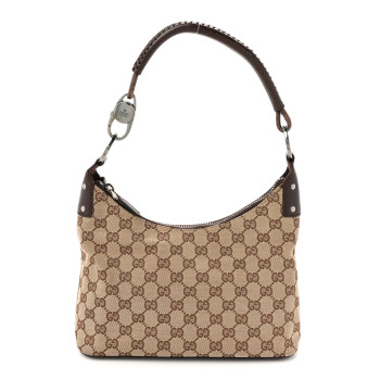 GUCCI Monogram Classic Ring Hobo Brown