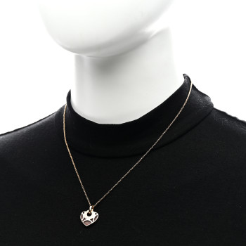 BULGARI 18K Rose Gold Carnelian Cuore Heart Pendant Necklace