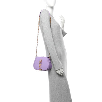 VERSACE Calfskin Small Greca Goddess Shoulder Bag Lilac