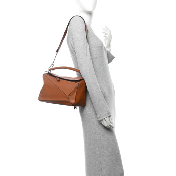 LOEWE Calfskin Medium Puzzle Bag Tan