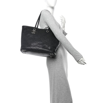 CHANEL Grained Calfskin Shopping Fever Tote  Black