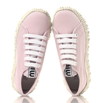 MIU MIU Gabardine Low Top Matelasse Sneakers 35.5 Alabastro
