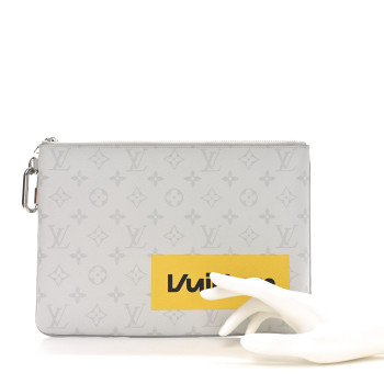 LOUIS VUITTON Monogram Logo Story GM Pochette Grey