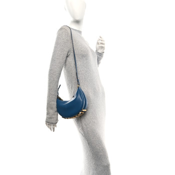FENDI Vitello Grace Matte Mini Fendigraphy Hobo Bag Mirto