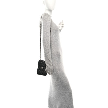 CHANEL Caviar Quilted Classic Phone Holder Black