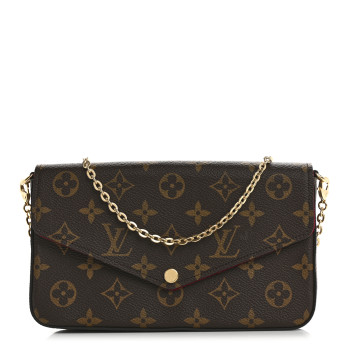 LOUIS VUITTON Monogram Pochette Felicie Chain Wallet Fuchsia