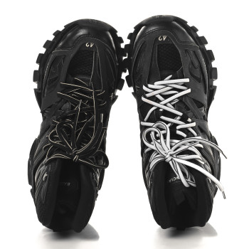 BALENCIAGA Mesh Nylon Mens Track Hike Sneakers 42 Black