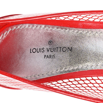 LOUIS VUITTON Calfskin Mesh PVC Urban Twist Pumps 36 Red