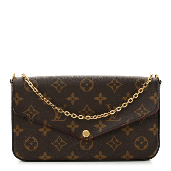 LOUIS VUITTON Monogram Pochette Felicie Chain Wallet Fuchsia