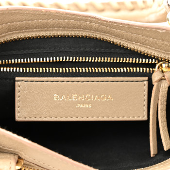 BALENCIAGA Chevre Gold Metallic Edge Hardware Mini City