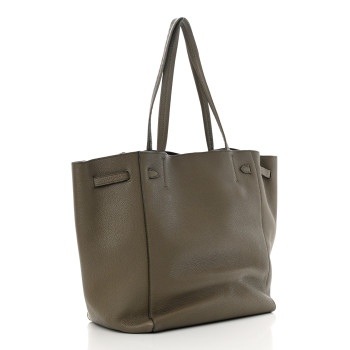 CELINE Soft Grained Calfskin Small Belt Cabas Phantom Taupe