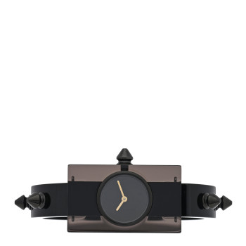 GUCCI Stainless Steel Plexiglass 24mm Vintage Web Quartz Watch Black
