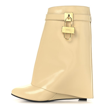 GIVENCHY Brushed Calfskin Shark Lock Ankle Boots 40.5 Blond