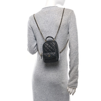CHANEL Caviar Quilted CC Mini Classic Backpack Black