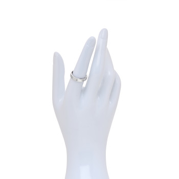 CARTIER 18K White Gold 8 Diamond 4mm Wedding Band LOVE Ring 54 6.75