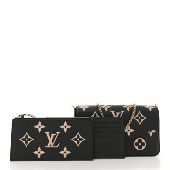 LOUIS VUITTON Empreinte Monogram Giant Felicie Pochette Black Beige