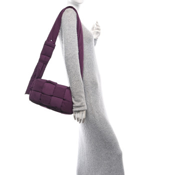 BOTTEGA VENETA Nylon Intrecciato Padded Tech Cassette Bag Purple