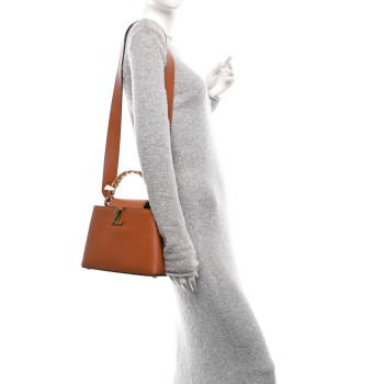 LOUIS VUITTON Calfskin Bolsa Capucines BB Caramel