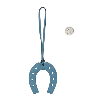 HERMES Swift Paddock Horseshoe Bag Charm Turquoise