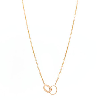 CARTIER 18K Pink Gold Interlocking LOVE Necklace