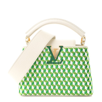 LOUIS VUITTON Taurillon Braided Capucines Mini Vert
