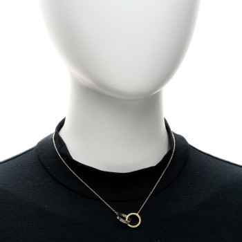 TIFFANY Sterling Silver 18K Yellow Gold 1837 Interlocking Circles Pendant Necklace