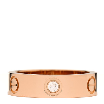 CARTIER 18K Pink Gold 3 Diamond 5.5mm LOVE Ring 56 7.75