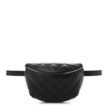 CHANEL Calfskin Quilted Waist Belt Bag Black