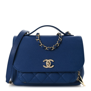 CHANEL Caviar Quilted Medium Business Affinity Flap Dark Blue