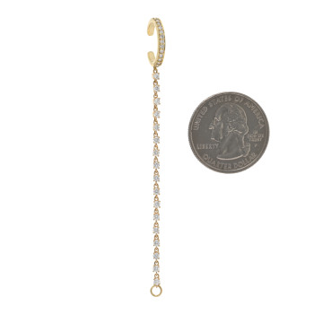 ANITA KO 18K Yellow Gold Diamond Single Row Ear Cuff Chain Earring