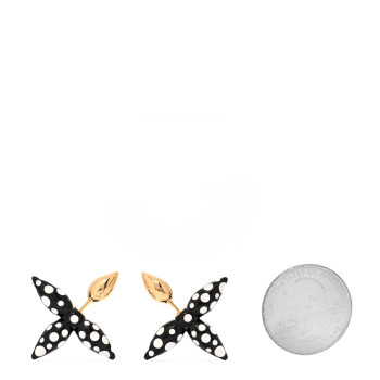 LOUIS VUITTON LV X YK Louisette Infinity Dot Earrings Gold Black White