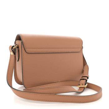VERSACE Grained Calfskin La Medusa Flap Shoulder Bag Brown