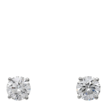 TIFFANY Platinum Diamond 2.31ctw Solitaire Screw Back Earrings