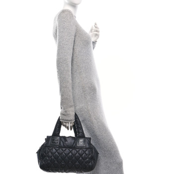 CHANEL Nylon Coco Cocoon Zipped Tote Black